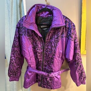 Vintage 1980’s Belted Purple Puffer Coat